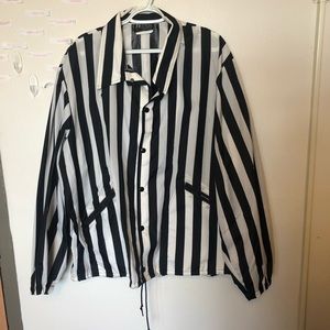 black & white striped windbreaker
